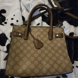 Nine West Brown Patterned Women's Satchel Bag